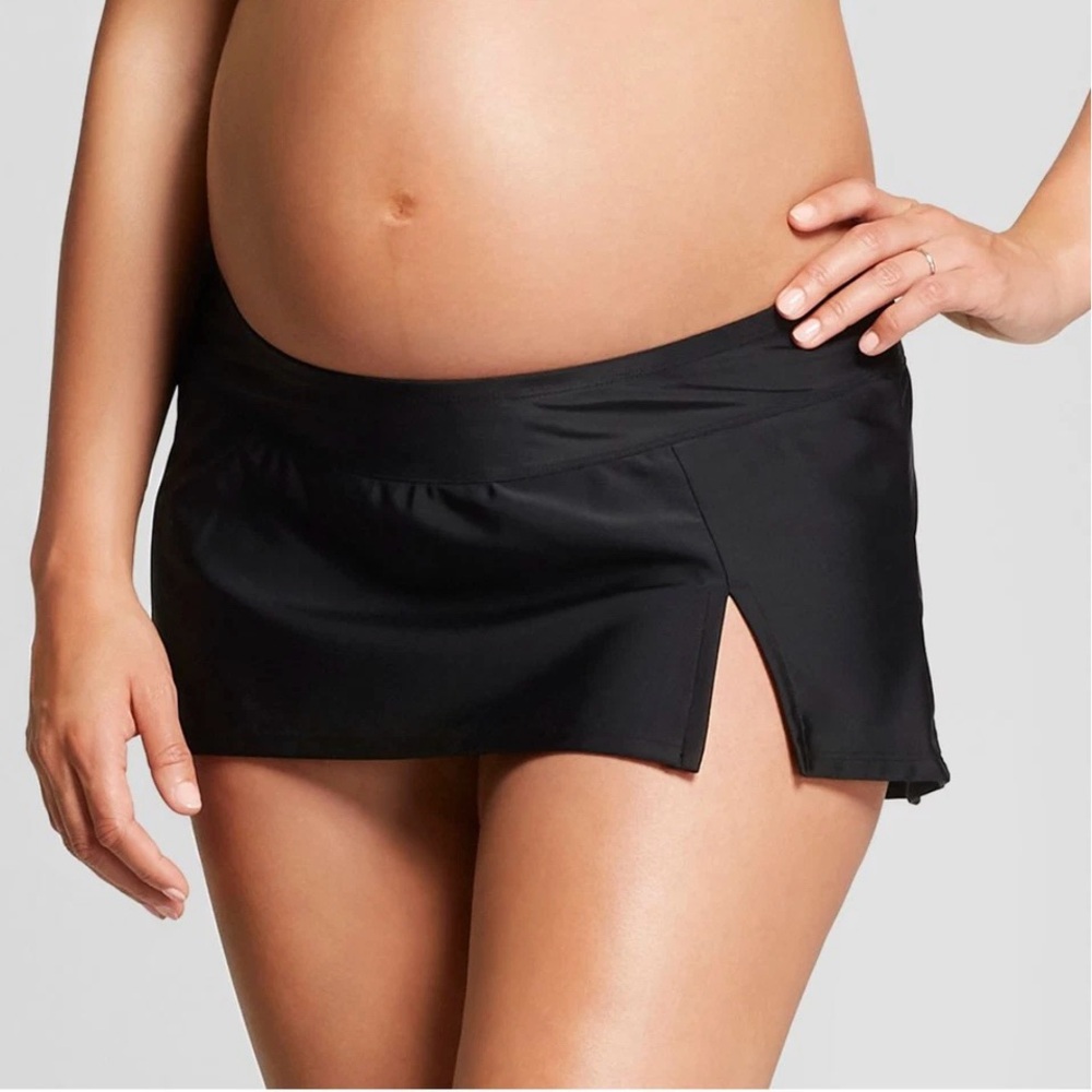 New Isabel Black Maternity Swim Skirt with Side Slit size XXL